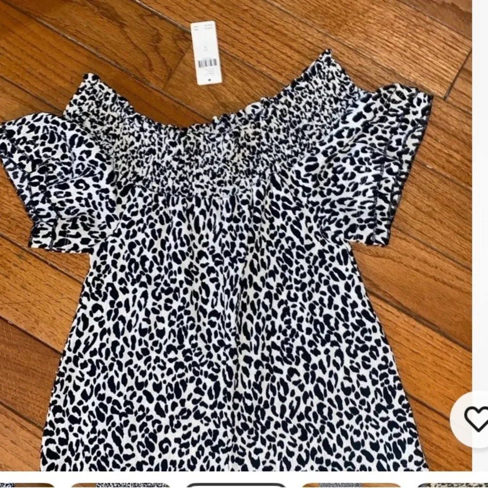 Anthropologie Kyra animal print wide leg off shoulder Jumpsuit small NWT